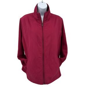 Columbia Jacket WMNS XL Fuchsia Full Zip High Neck Fleece Sleeve Quilted Outdoor